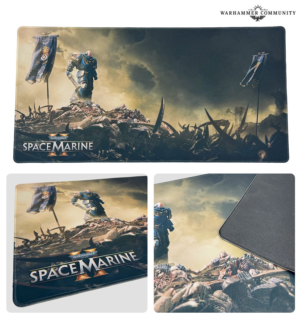 Claim your commemorative Space Marine 2 desk pad at your local Warhammer store