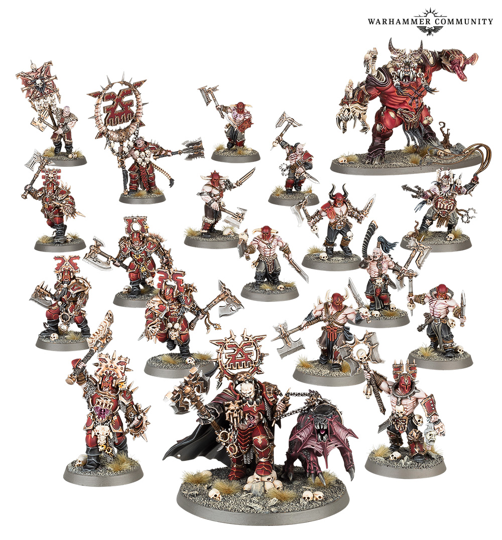 Warhammer Age Of Sigmar: Blades Of Khorne Blood Warriors (10 Miniatures) - New, No Box, Unassembled & Unpainted